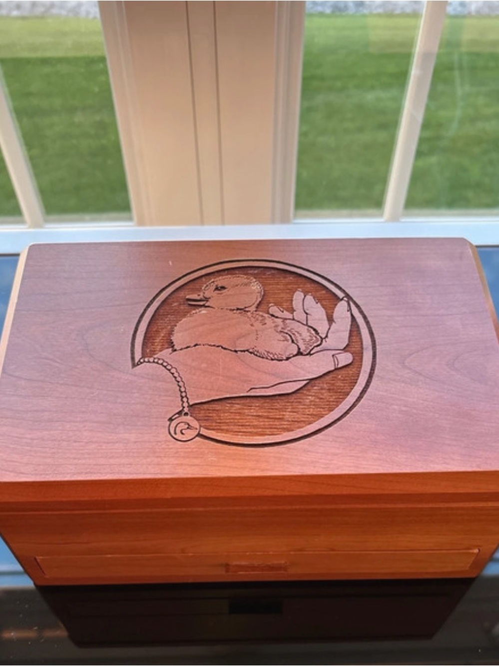 Wooden Pet Keepsake Box in Natural Brown